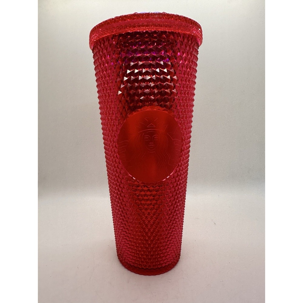 Starbucks 2019 Holiday Hot Pink Iridescent Studded 24oz Venti Cold Cup Tumbler